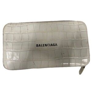 Balenciaga Authentic White Wallet Croc Leather w/original Box, Papers, COA